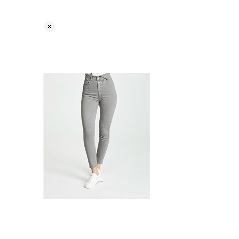 Mother The Swooner Exposed Snap Ankle Grey High Rise Skinny Jeans 26